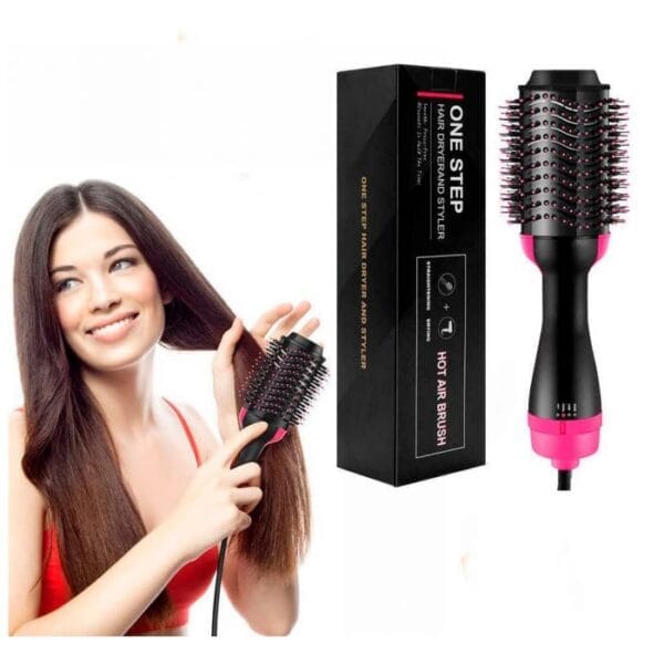 Hair Dryer Brush 5 In 1 Electric Blow Dryer Comb Hair Curling Wand Detachable Brush Kit Negative Ion Straightener Hair Curler - beautysweetie