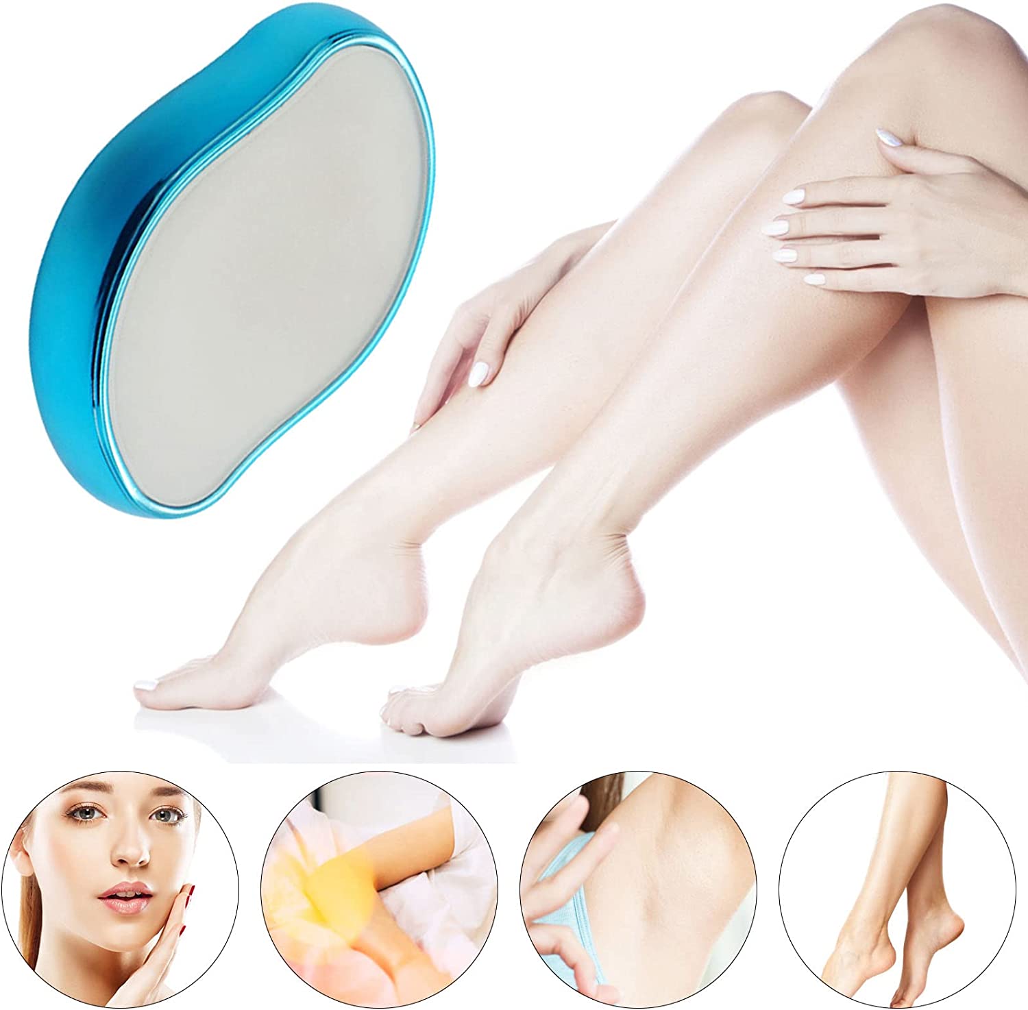 Bleame Crystal Hair Eraser – Painless Exfoliation Hair Removal Tool For Men & Women Arms Leg Back