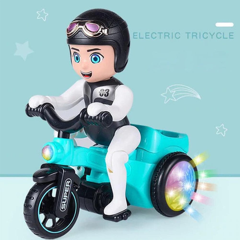Lightning & Musical Stunt Bike Tricycle Bump Go Scooter Toy - beautysweetie